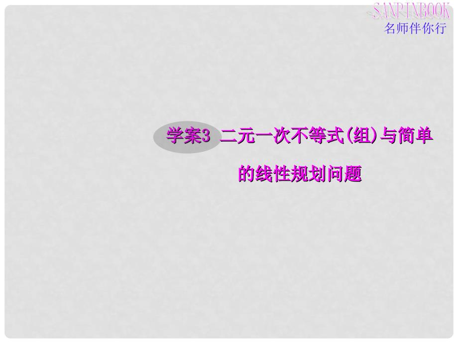 高三数学第一轮复习 二元一次不等式及简单的线性规划问题课件 新人教B版_第1页