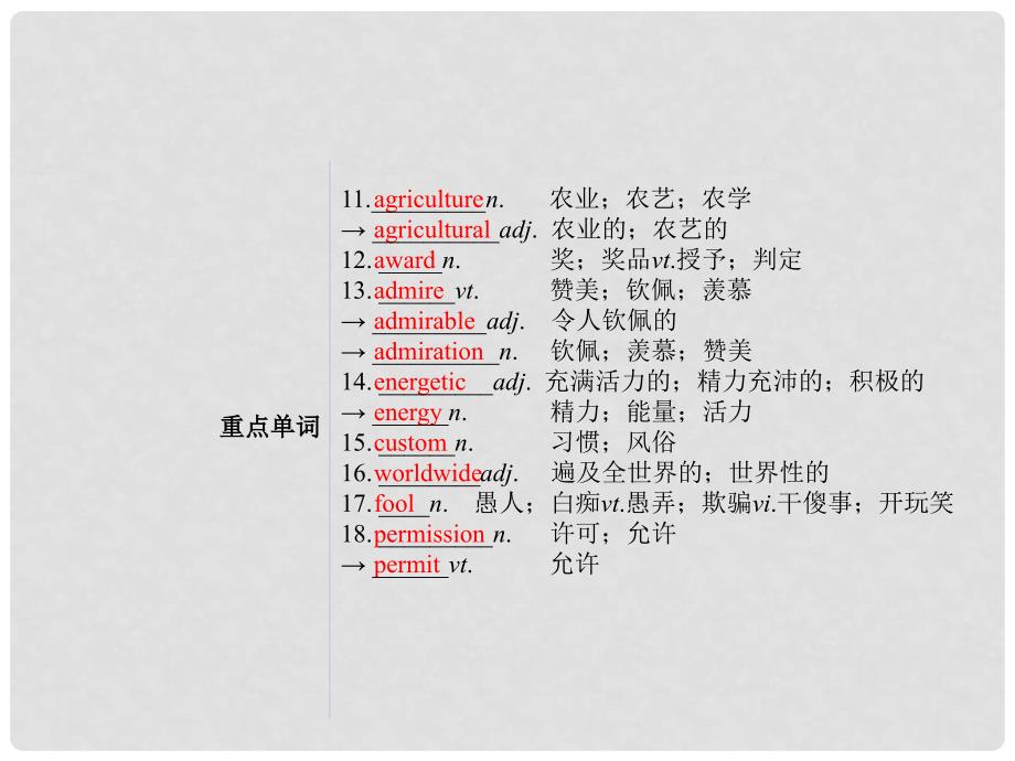 高考英语一轮复习 Unit 1 Festivals around the world课件 新人教版必修3_第3页