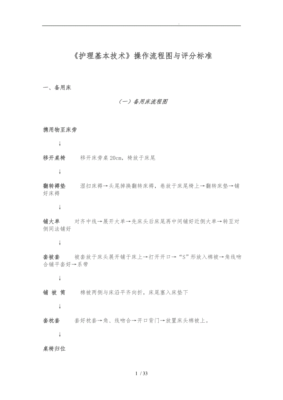 护理基本技术操作流程与评分标准_第1页