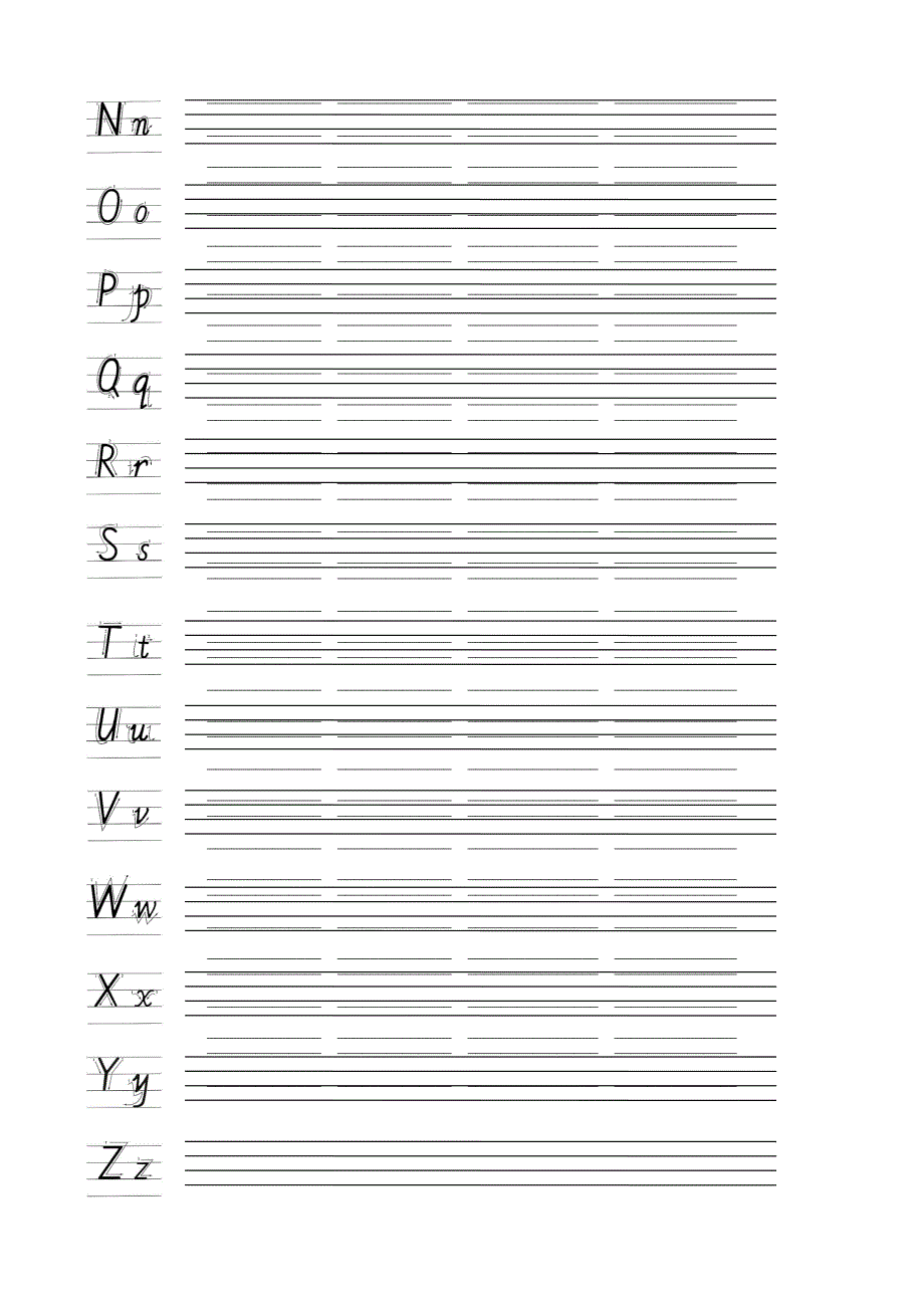 26个英文字母书书写及四线格_第3页