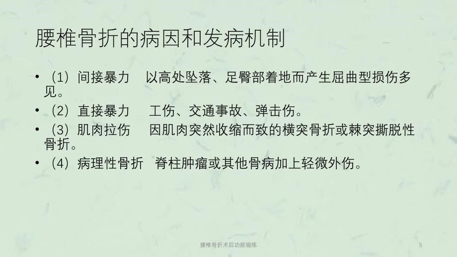 腰椎骨折术后功能锻炼课件_第5页