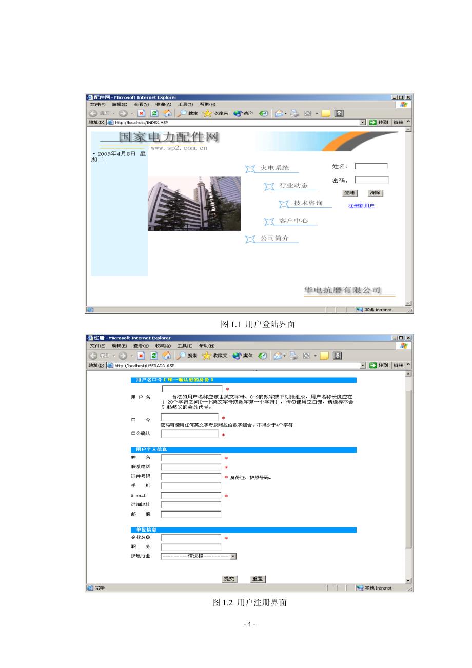 2068.国家电力配件网 网站建设用户登陆注册页面的实现_第4页