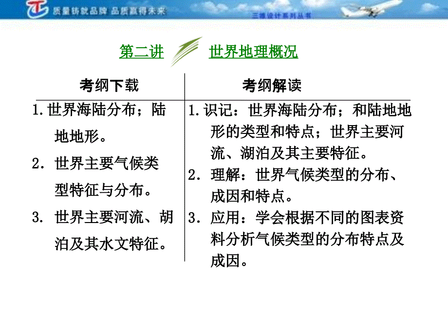 三维设计4高考地理人教一轮复习课件第十七第二讲世界地理概况_第1页