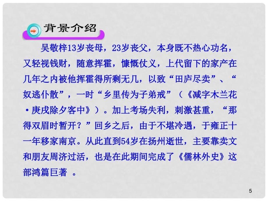 陕西省石泉县九年级语文上册 第五单元 19 范进中举课件 新人教版_第5页