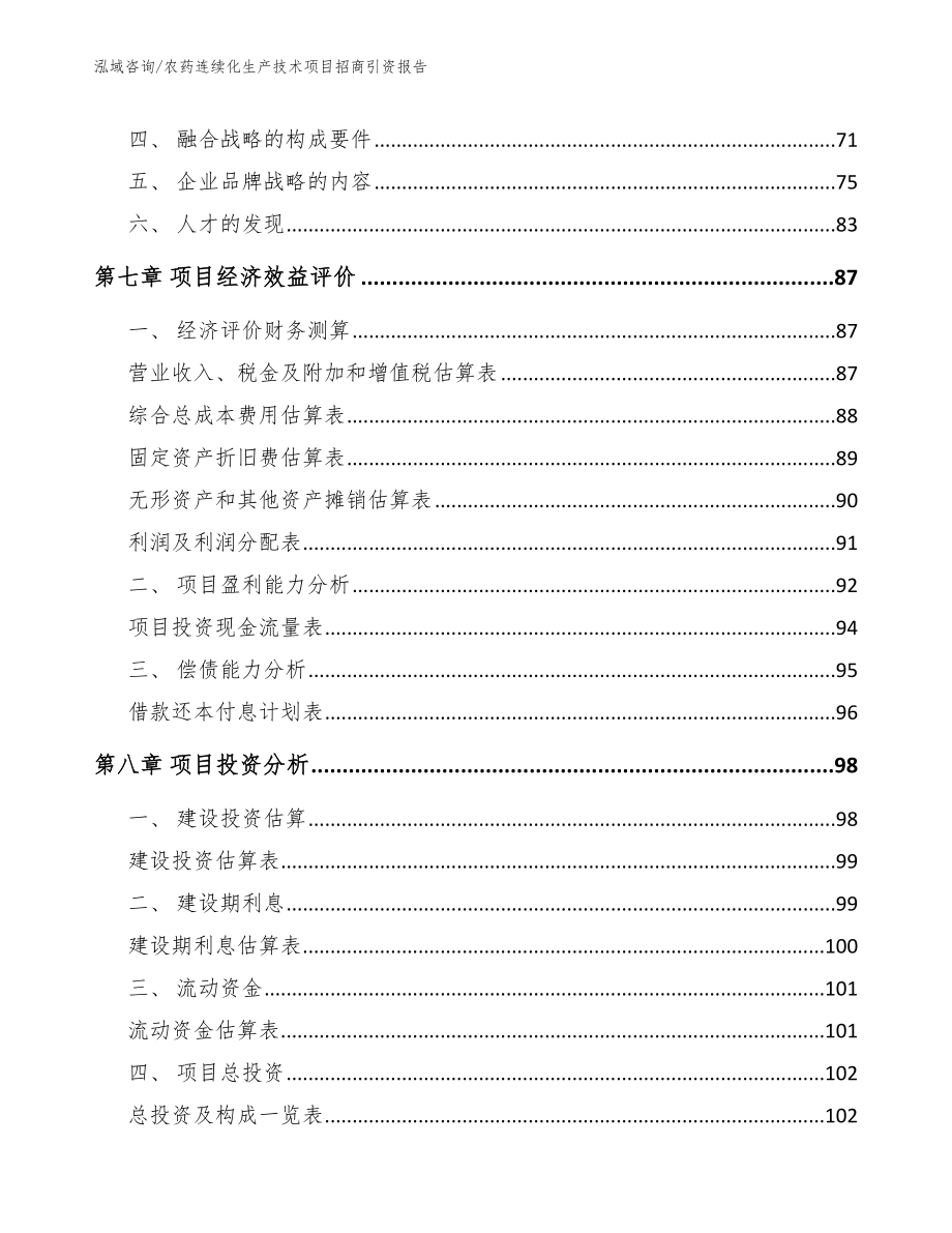 农药连续化生产技术项目招商引资报告_范文参考_第3页