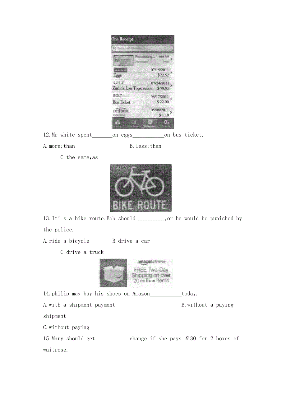 单招英语模拟试题(DOC 10页)_第3页