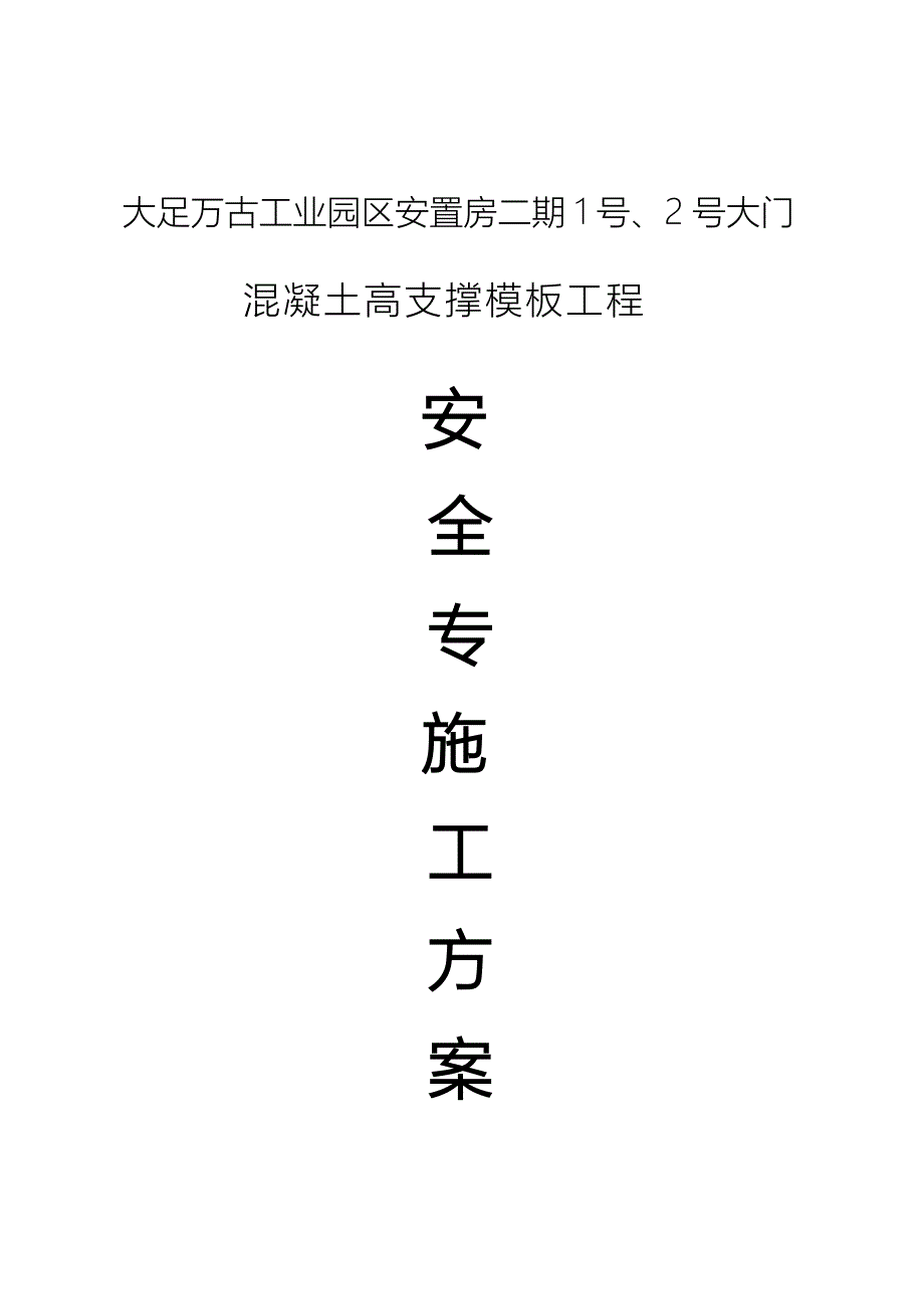 混凝土高支撑模板工程安全专项施工组织设计专家论证_第1页