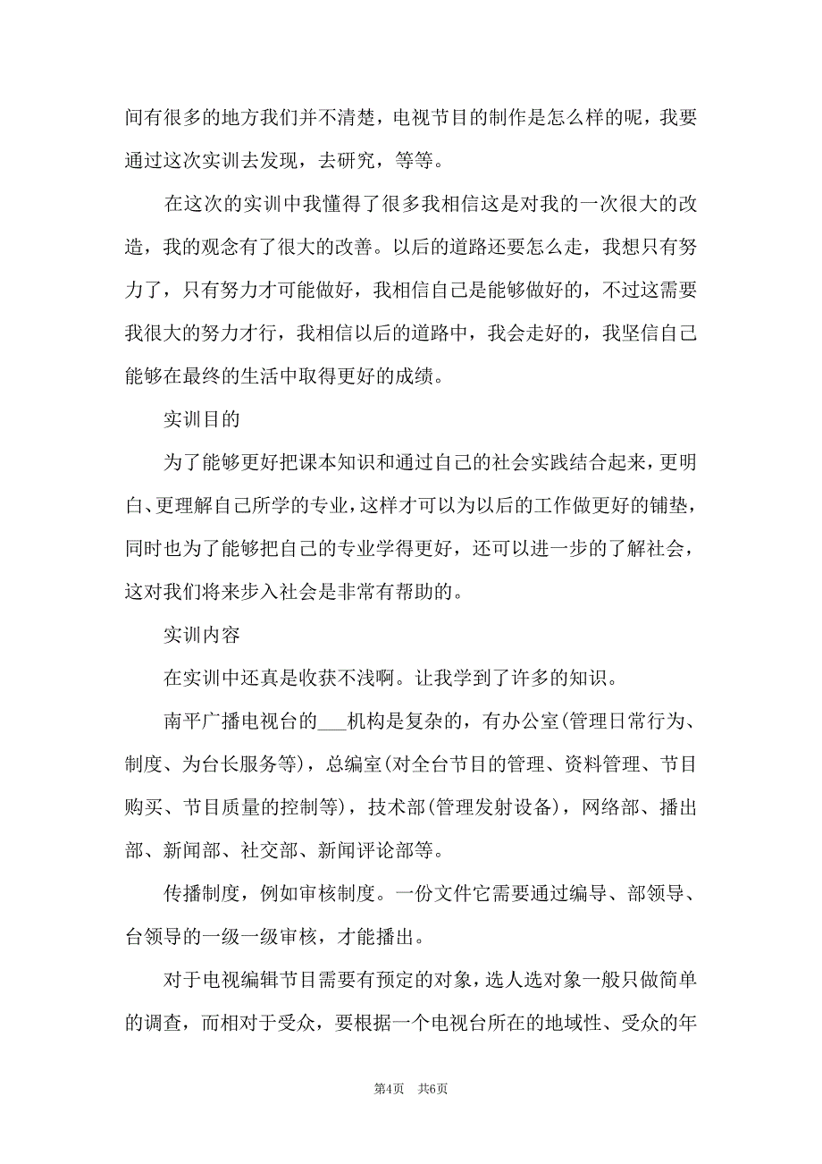 广播电视编导实习的工作总结_第4页