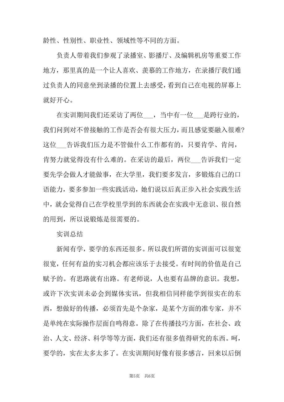 广播电视编导实习的工作总结_第5页