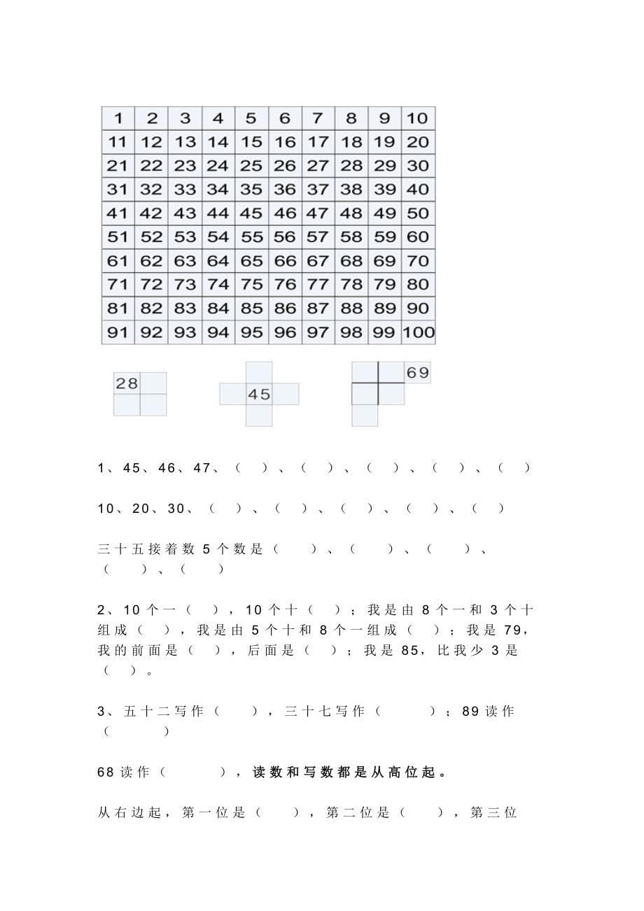 新人教版一年级数学下册各单元知识点_第5页