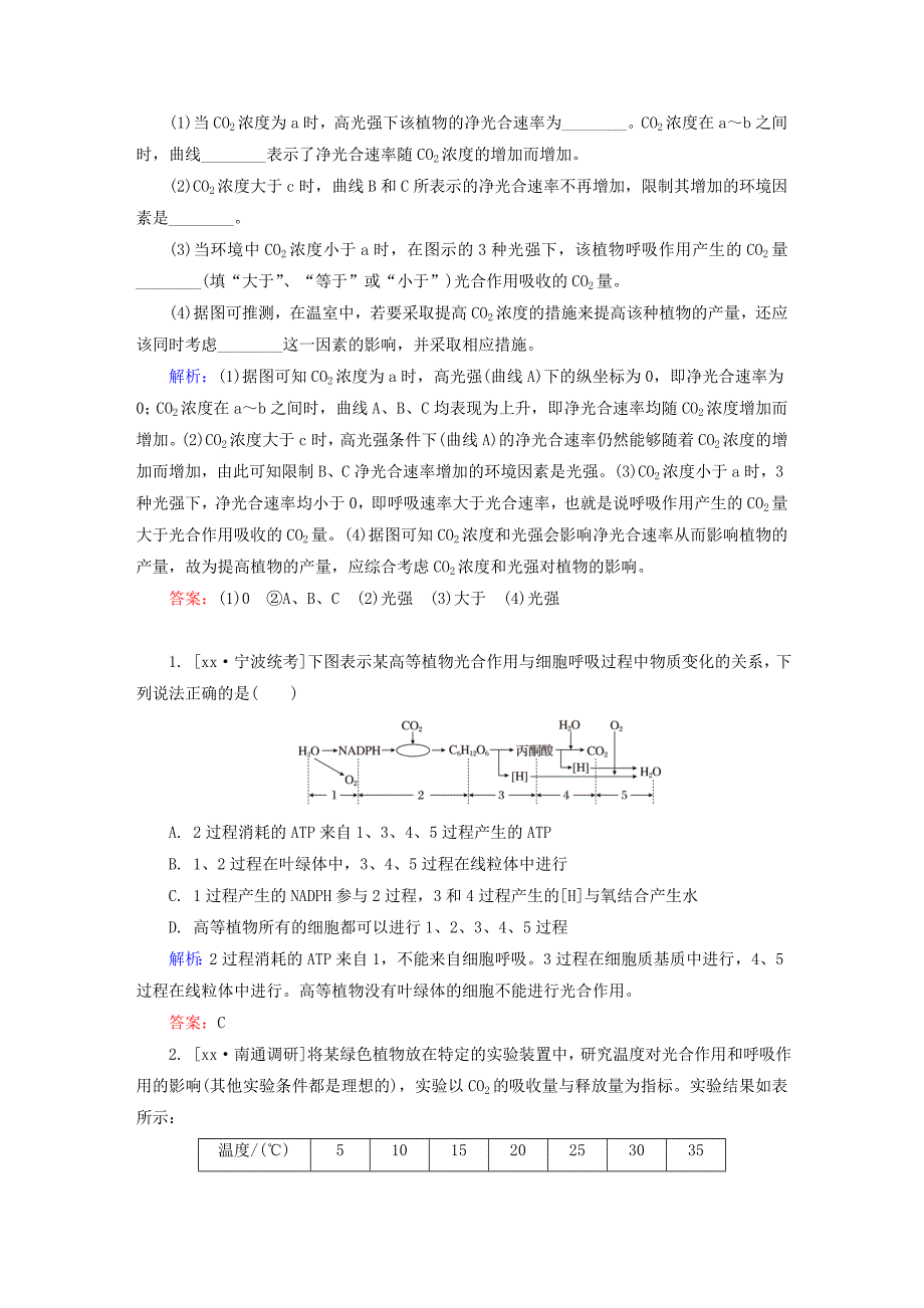 2022年高三生物第一轮总复习 第一编 考点过关练 考点12 光合作用与呼吸作用的关系_第3页