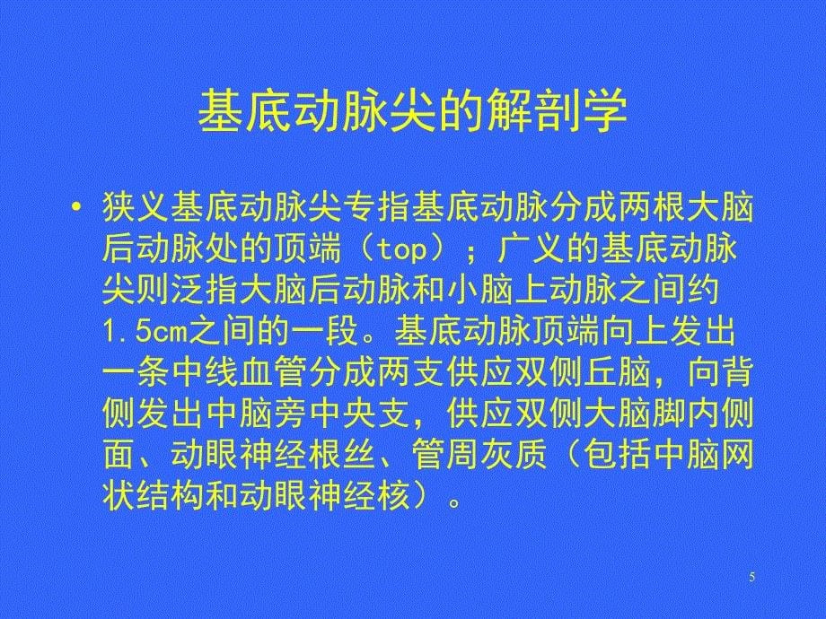 基底动脉尖综合征的诊断ppt课件_第5页