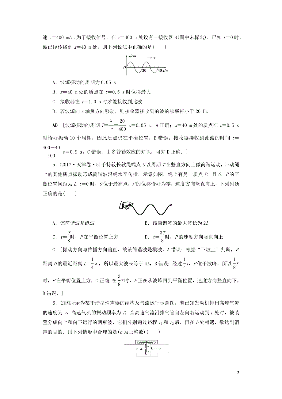 山东专用2021高考物理一轮复习课时作业39机械波含解析.doc_第2页