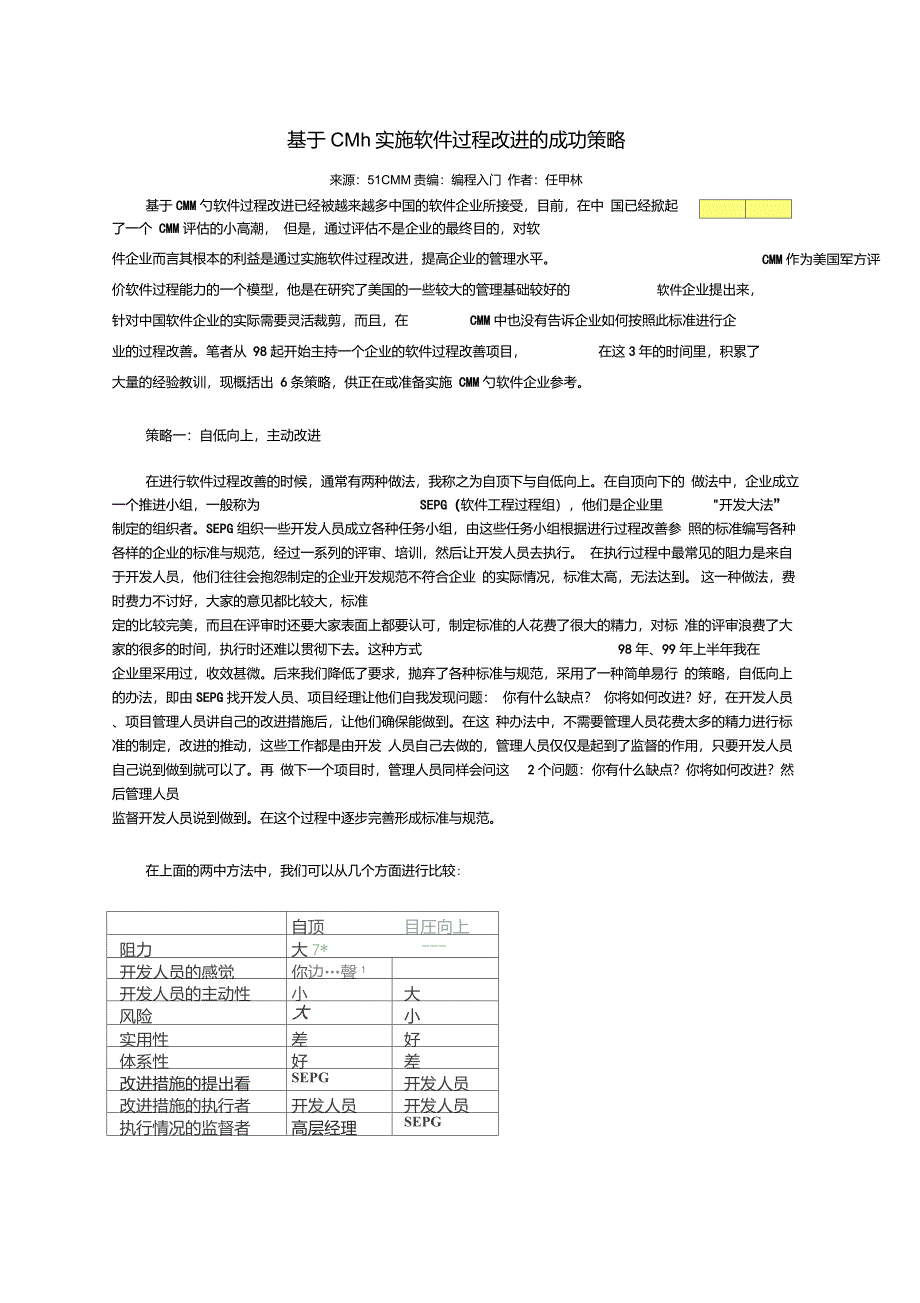 CMM实施软件过程改进的成功策略_第1页