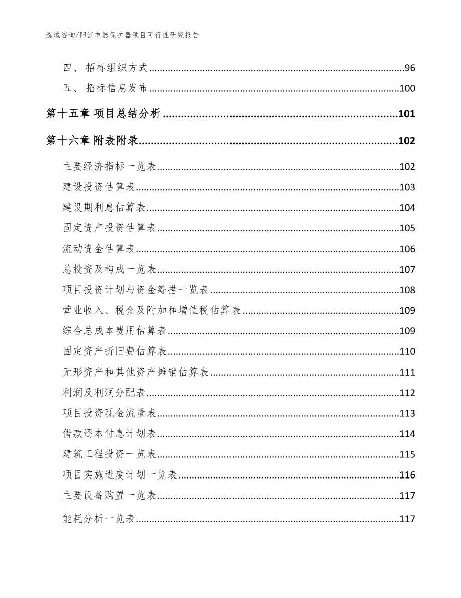 阳江电器保护器项目可行性研究报告模板范文_第5页