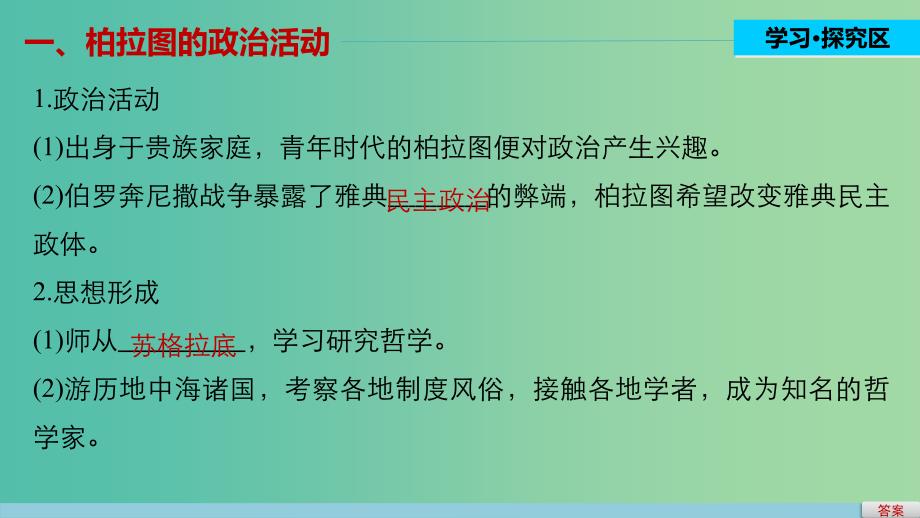 高中历史第二单元东西方的先哲2西方古典哲学的代表柏拉图课件新人教版.ppt_第3页