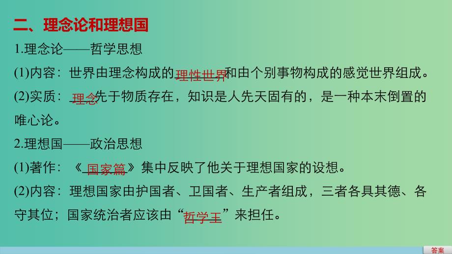 高中历史第二单元东西方的先哲2西方古典哲学的代表柏拉图课件新人教版.ppt_第4页