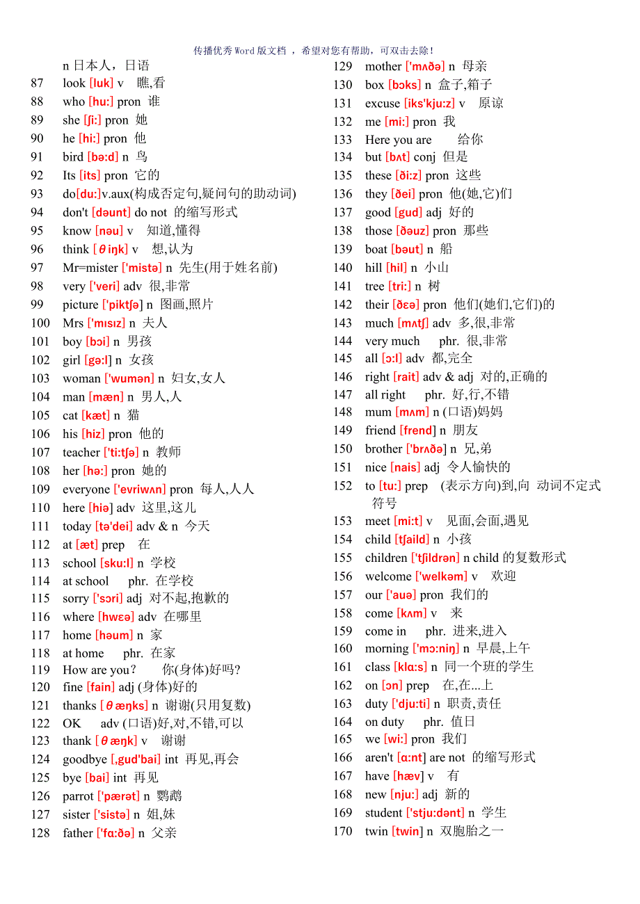 初中英语单词表大全2182个带音标Word版_第3页