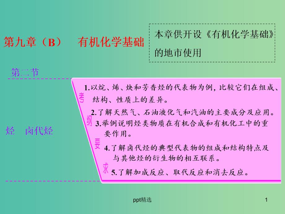 高考化学一轮复习-模块三-第九章(B)第二节-烃-卤代烃ppt课件_第1页