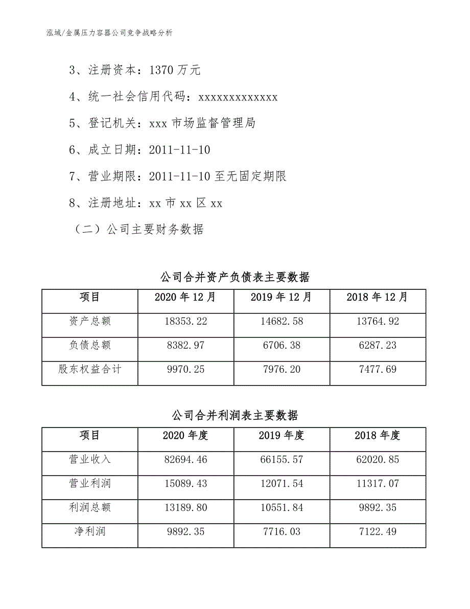 金属压力容器公司竞争战略分析【范文】_第2页