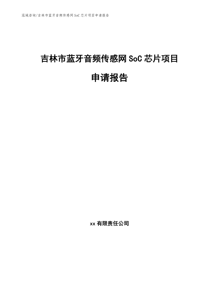 吉林市蓝牙音频传感网SoC芯片项目申请报告_模板_第1页