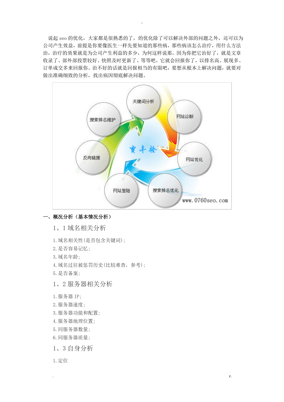 一个超详细的网站SEO分析方案_第1页