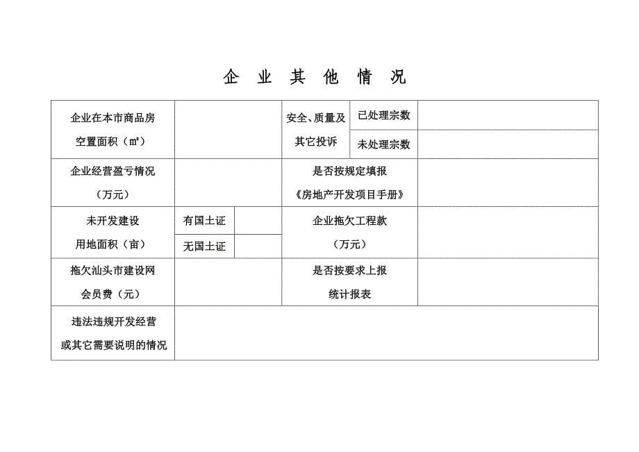 房地产开发企业资质延续核定申报表(_第5页