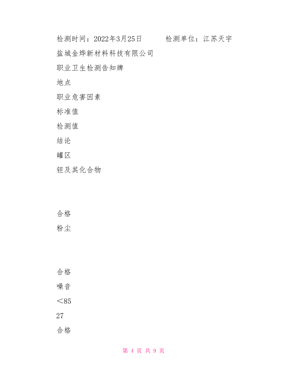 材料科技有限公司职业卫生检测告知牌_第4页