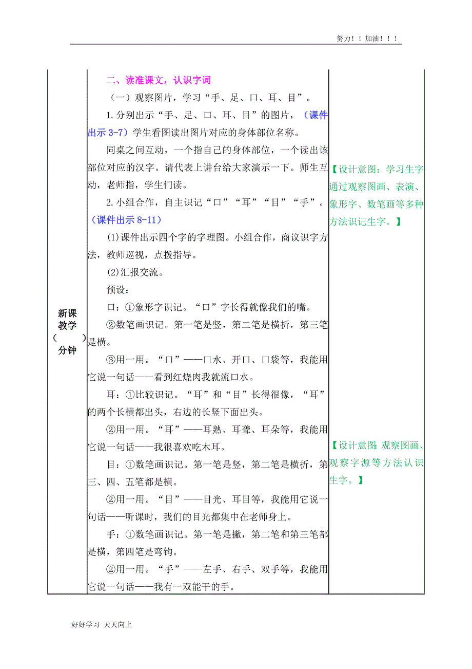 人教版部编版小学语文一年级上册-识字-口耳目-教案_第2页