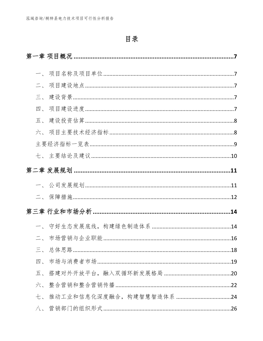 桐梓县电力技术项目可行性分析报告_模板范本_第2页