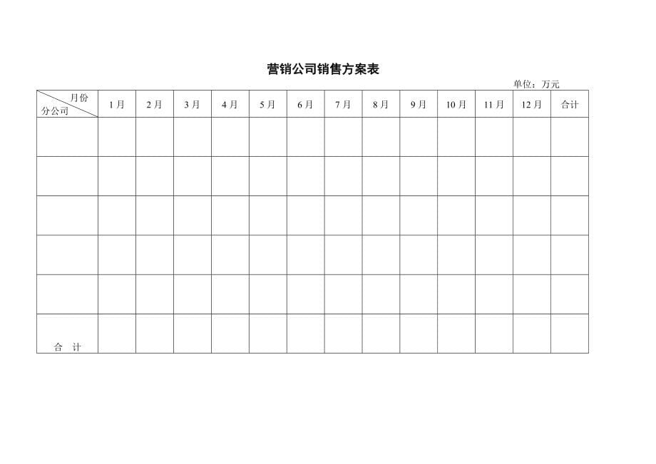 品牌公司营销市场用全套表格资料_第5页