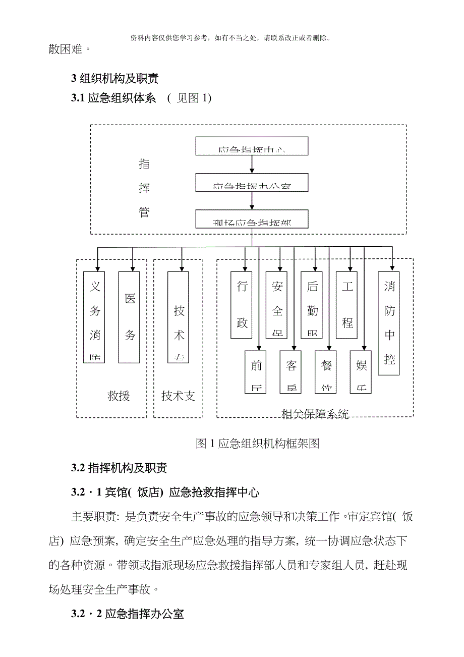 宾馆安全生产事故应急预案样本_第3页