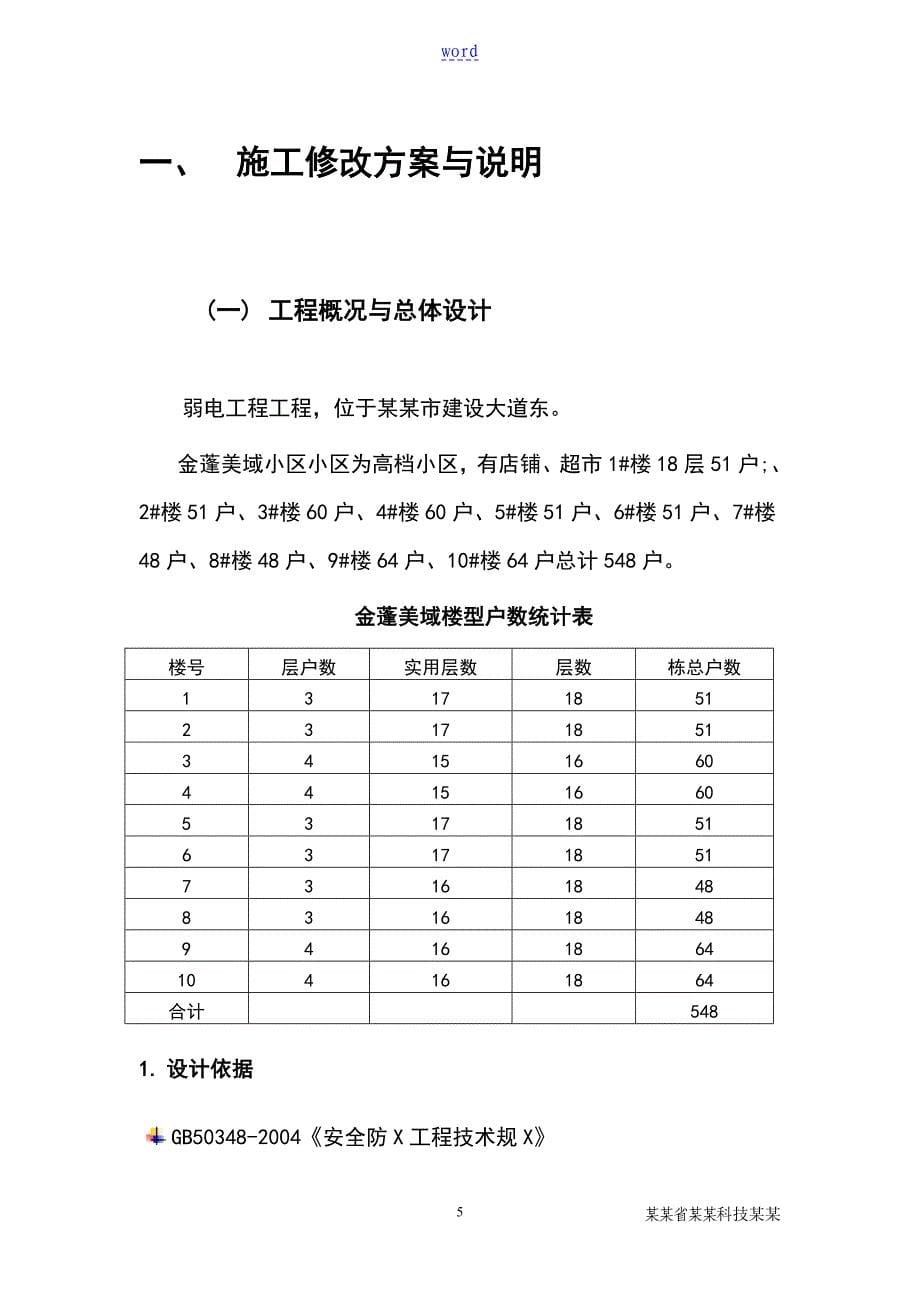 弱电工程竣工资料实用模板_第5页