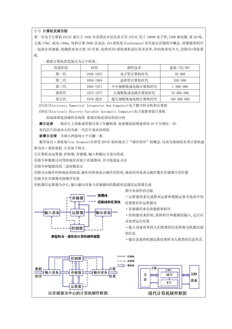 计算机组成原理教案设计--学案教案_第5页