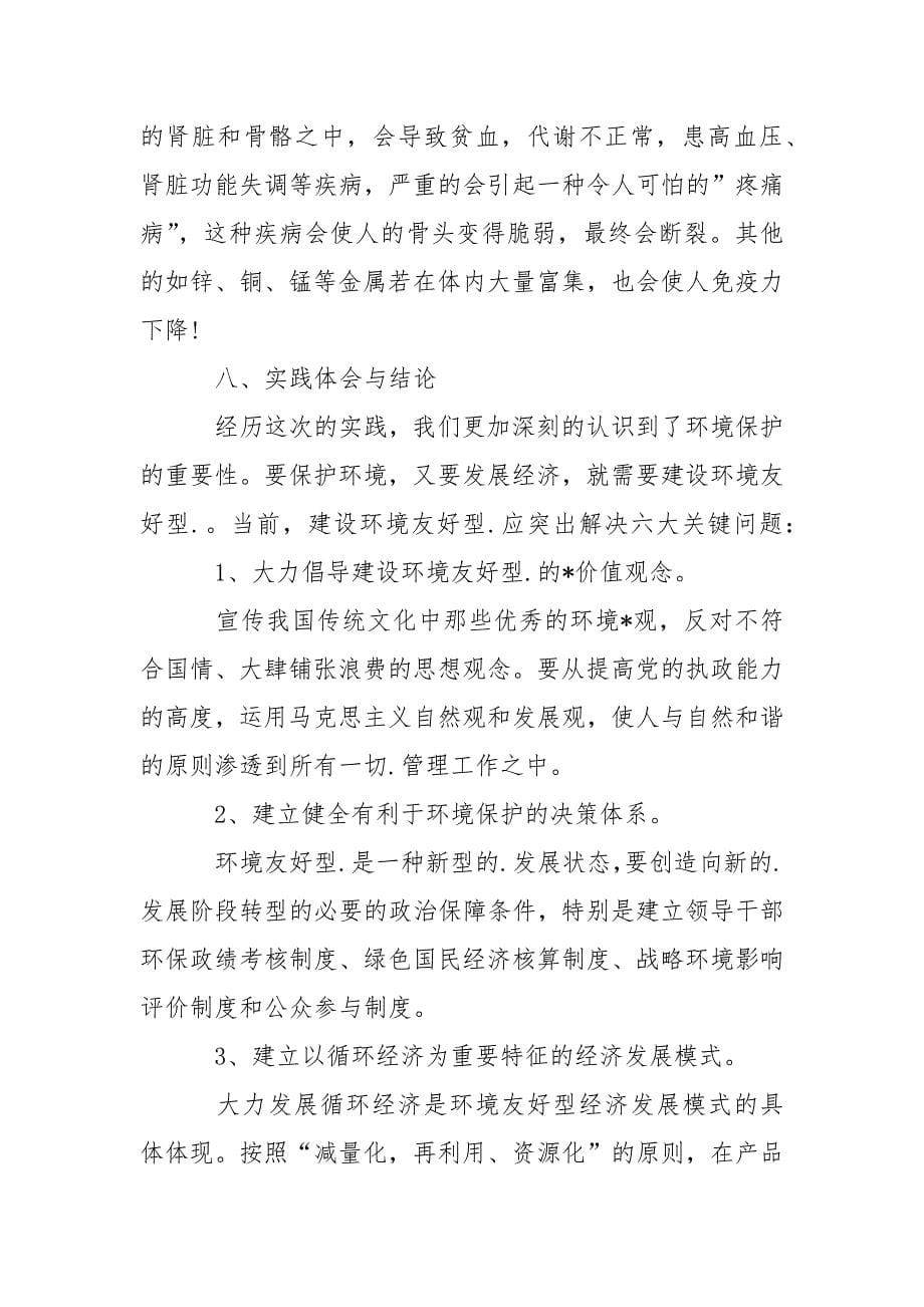 4篇关于环保的暑期实践报告范文.docx_第5页