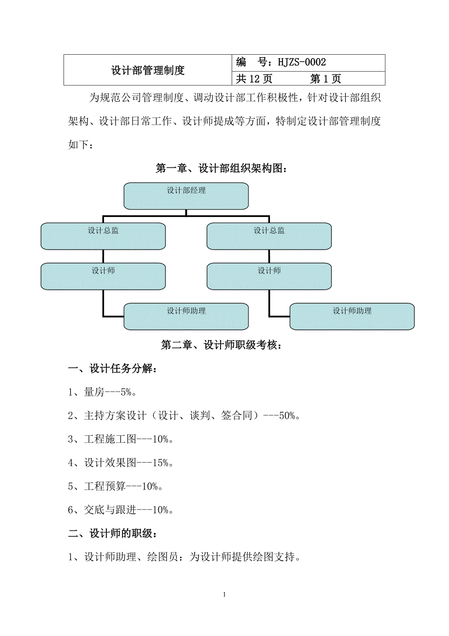 装修公司设计部管理制度.doc_第1页