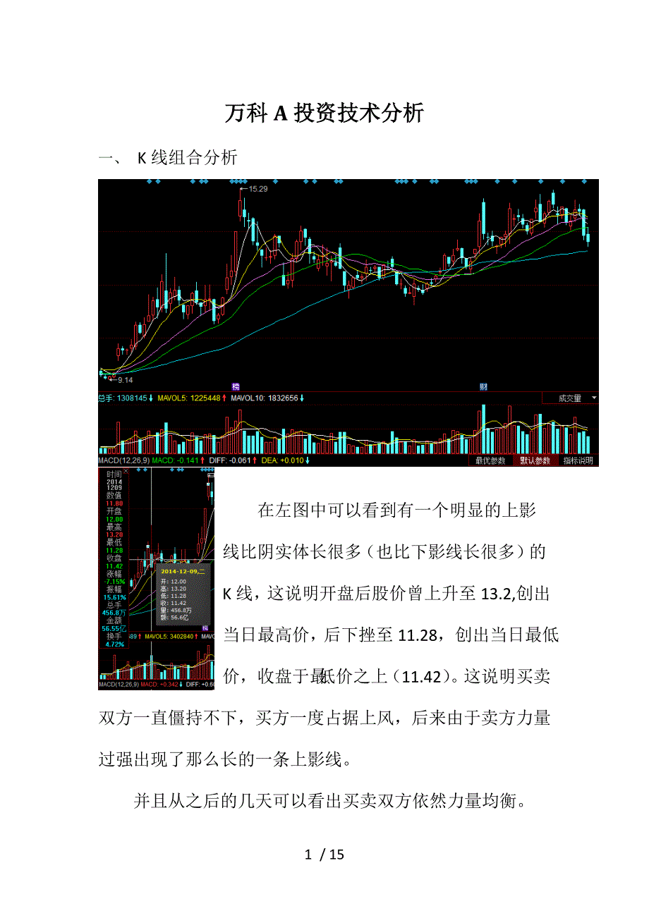 万科A投资技术分析_第1页