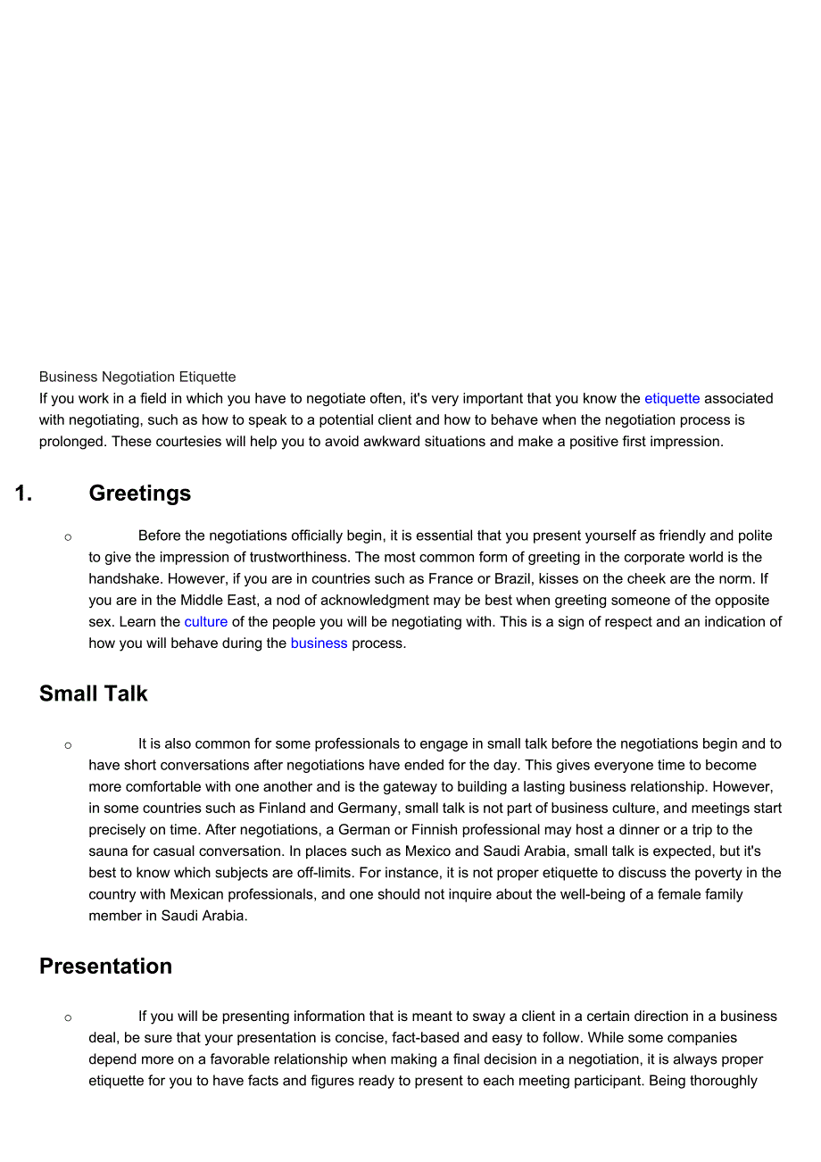 礼仪在商务谈判中的作用_第1页