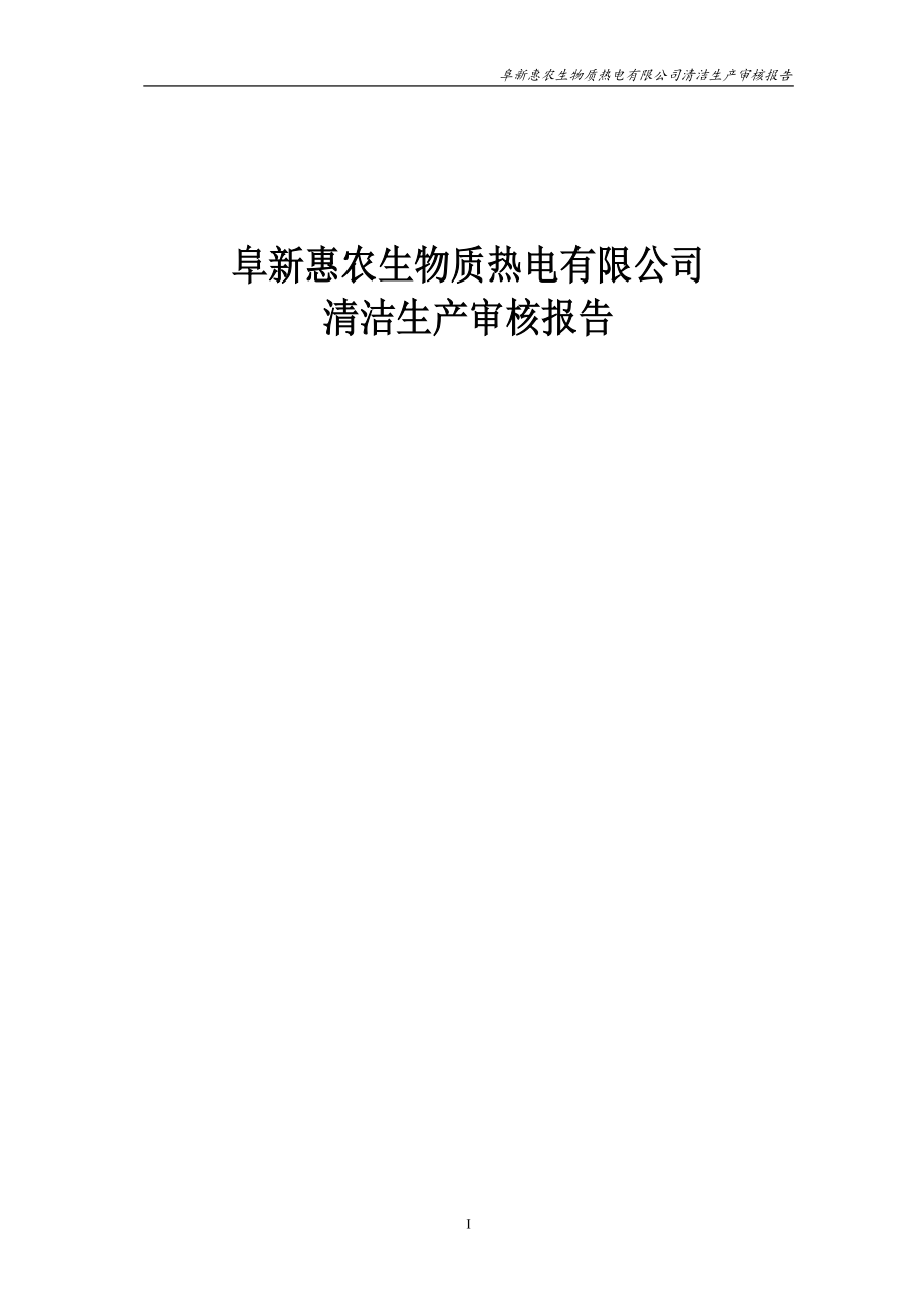 阜新惠农清洁生产审核报告.doc_第1页