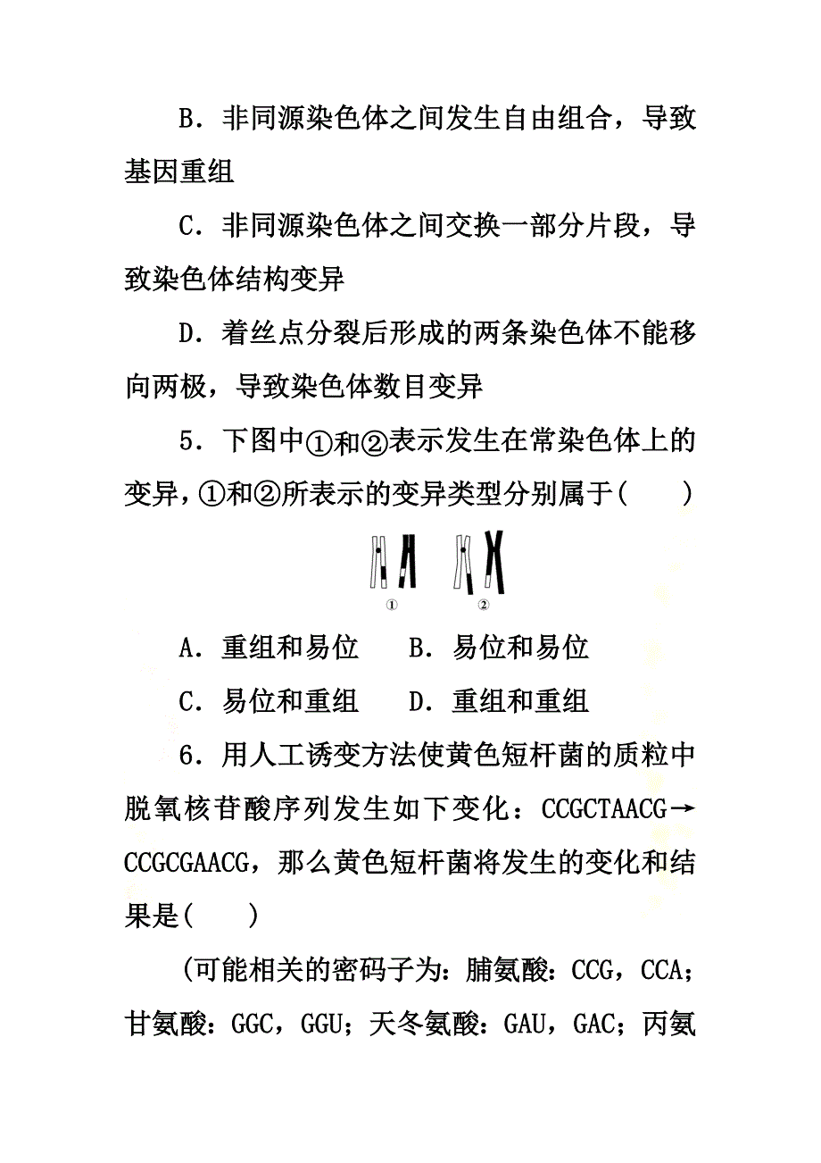 高中生物4.4基因突变和基因重组同步习题苏教版必修2_第4页