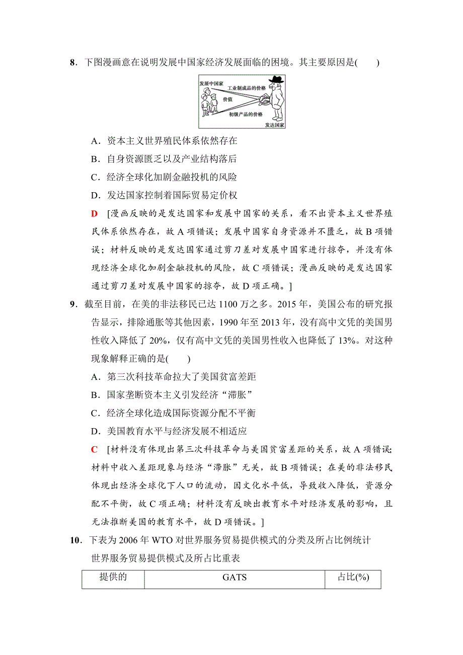 【精品】高三历史人民版课后限时集训：22 二战后资本主义世界经济体系的形成、经济区域集团化和经济全球化 含解析_第4页