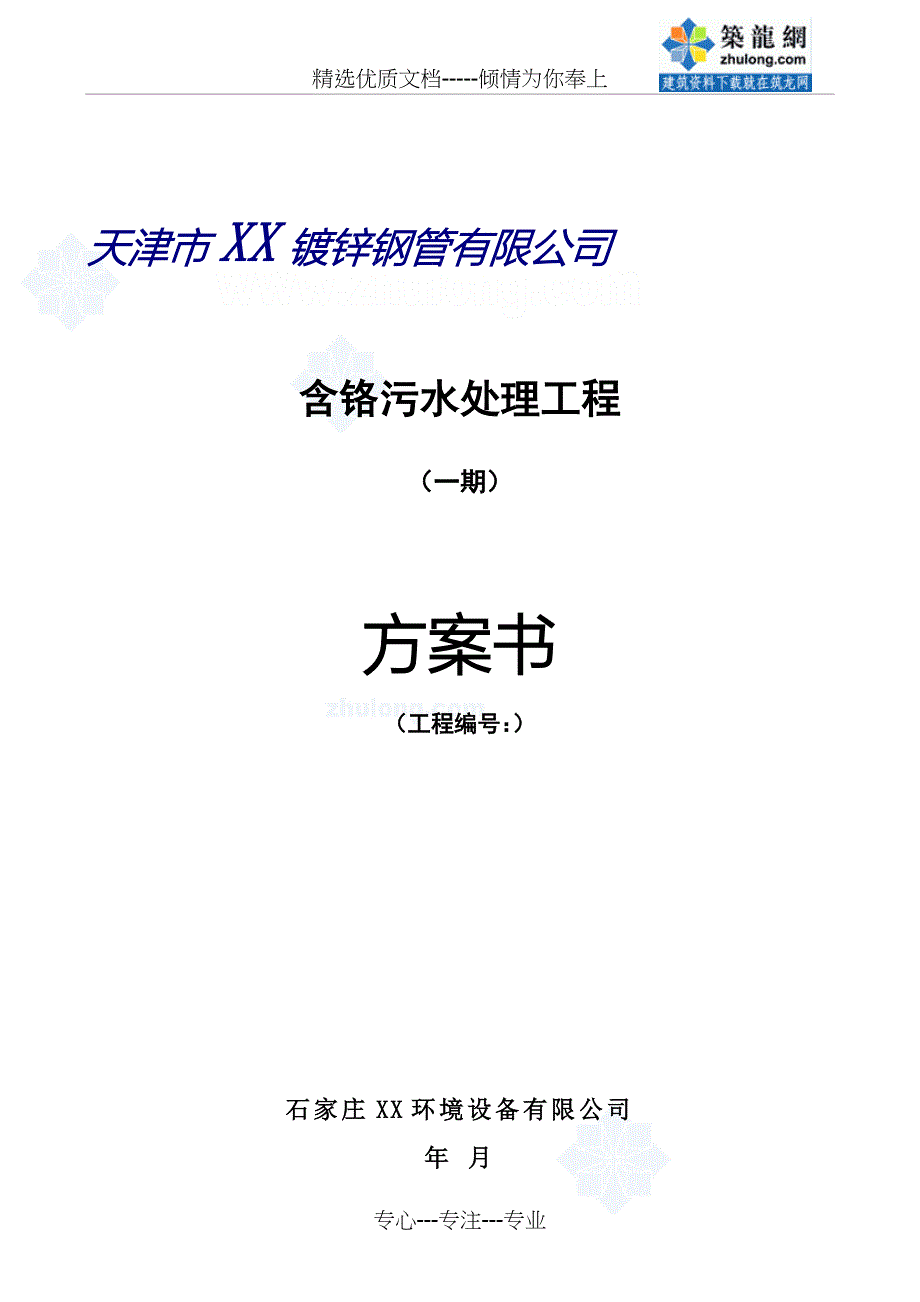 天津某公司含铬污水处理工程技术方案_第1页