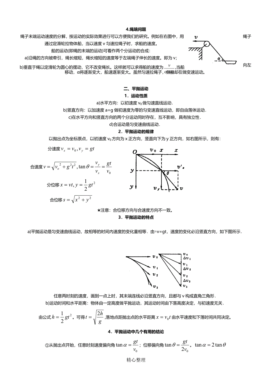 重点高中物理曲线运动平抛运动知识点梳理_第2页