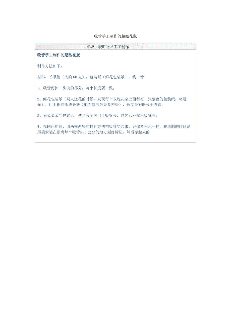 吸管手工制作的超酷花瓶_第1页