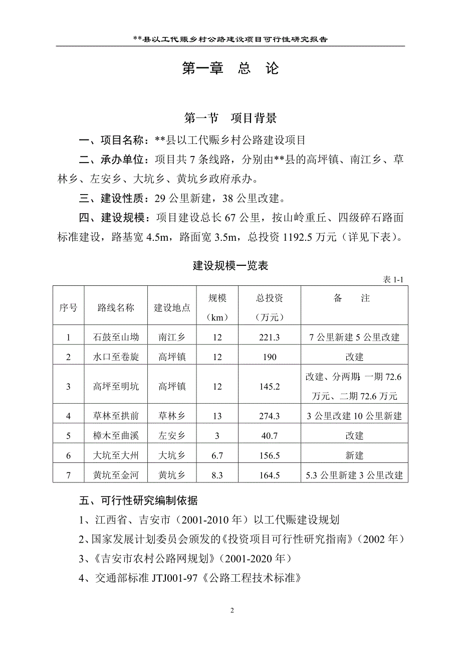 某地以工代赈乡村公路项目可行性论证报告.doc_第2页