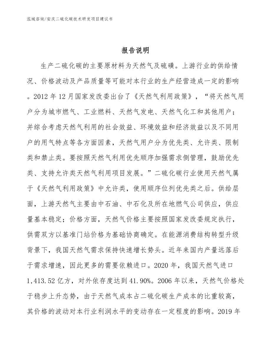 安庆二硫化碳技术研发项目建议书_模板参考_第5页