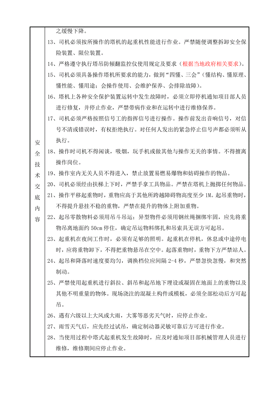 塔吊司机安全技术交底_第2页