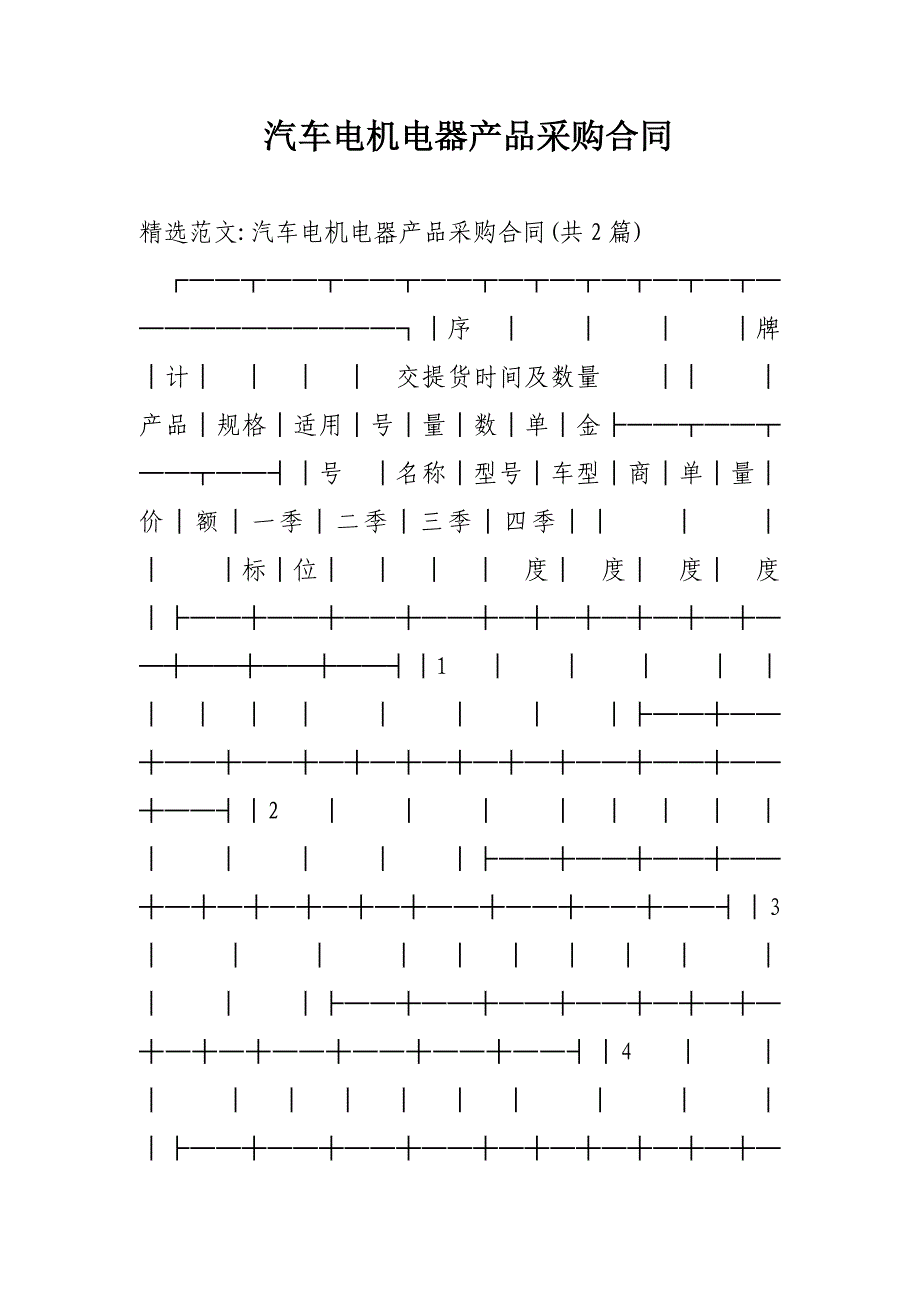 汽车电机电器产品采购合同_第1页