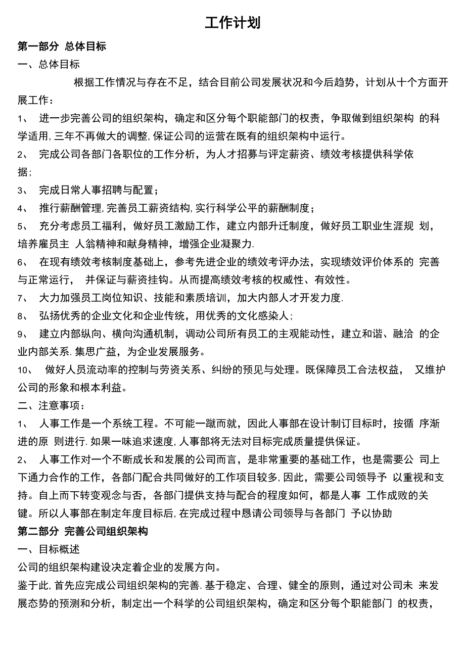 人力资源总监工作计划_第1页