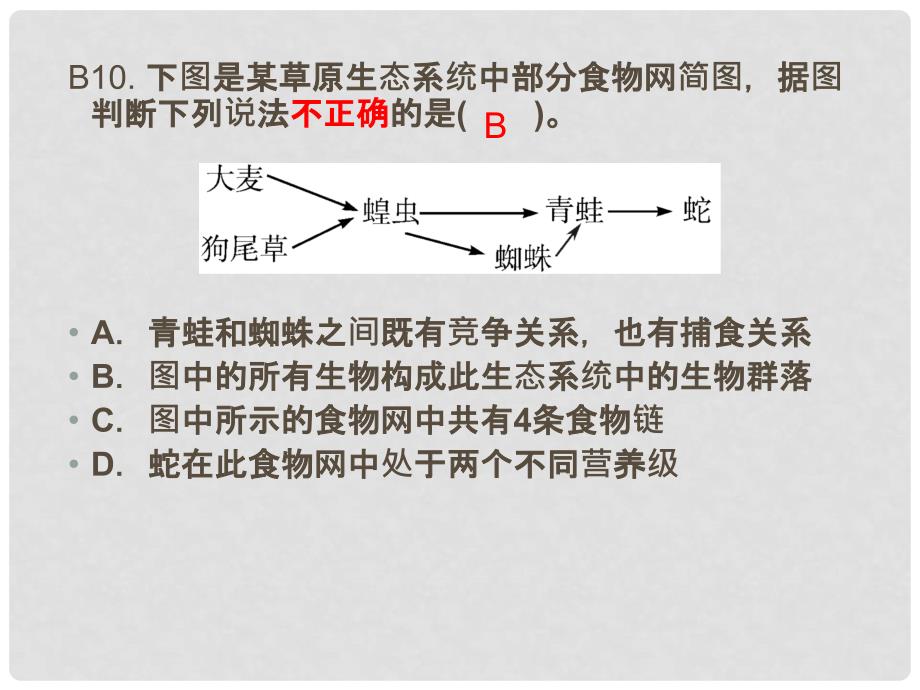 高考生物复习 生态系统及其稳定测试解析课件 新人教版必修3_第3页